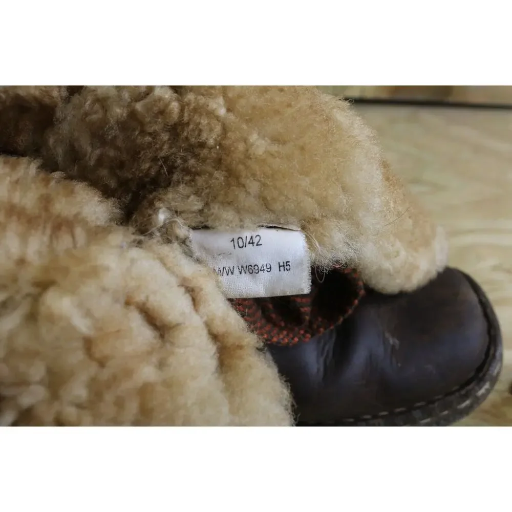 Born Boots Womens 10 Nome Shearling Lined Brown Leather Lace Up Shoes